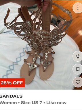 Elegant Nude Gladiator Sandals with Crystal Detail